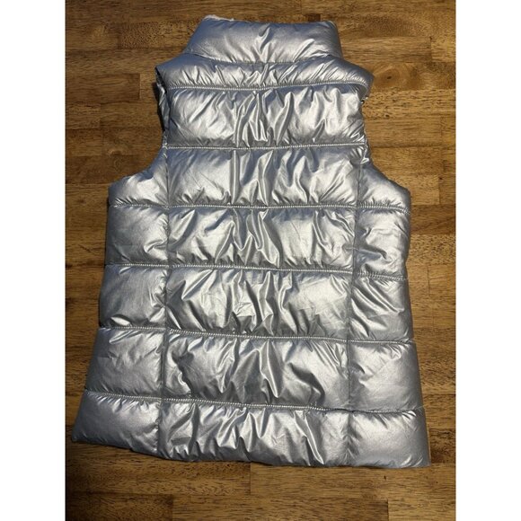 OLD NAVY Frost-Free Sleeveless Puffer Vest Silver Metallic Y2K Girls Size 8 - Picture 5 of 5